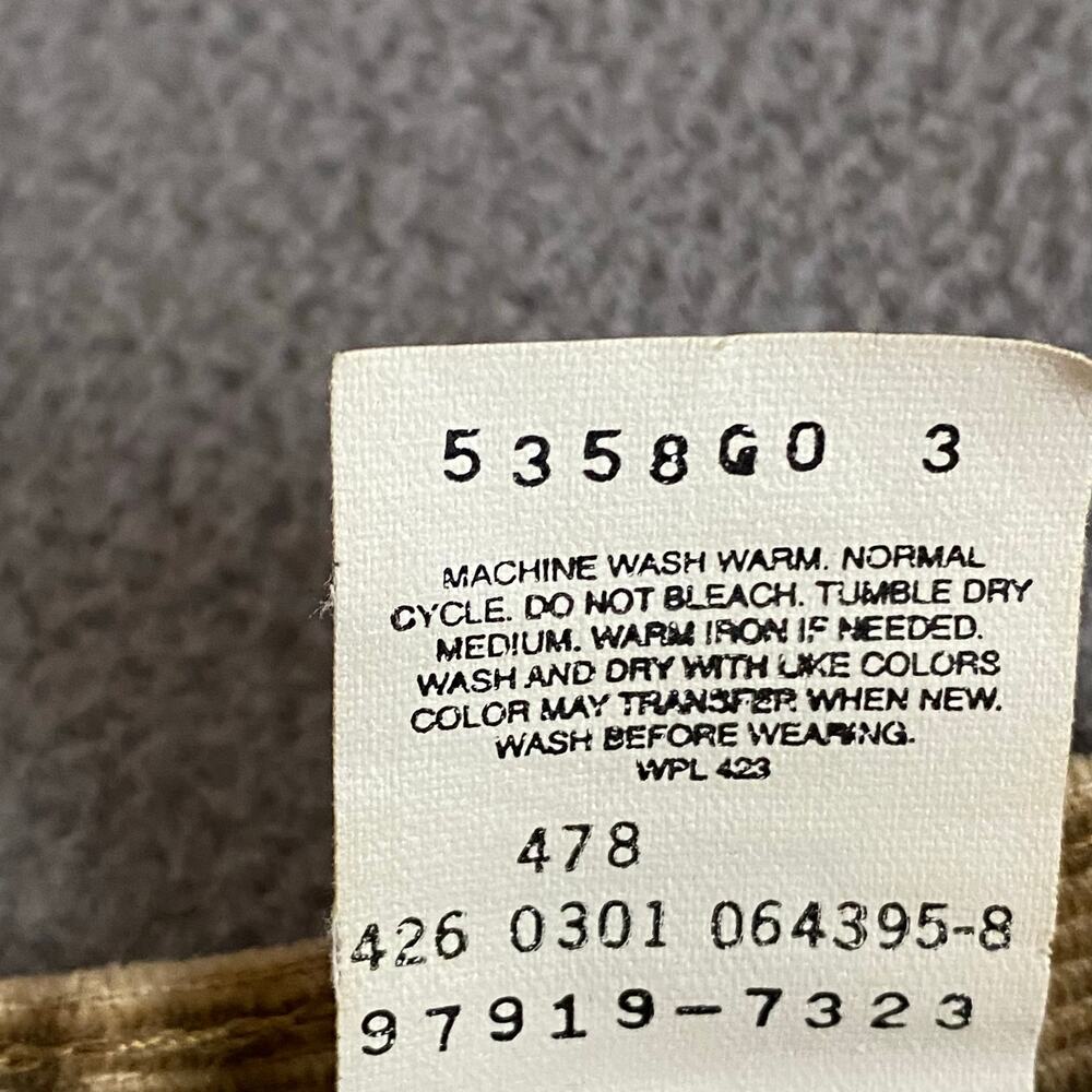 Vintage Y2K 00s Levis Corduroy Skirt Juniors 7 Tan Brown Button Fly Knee Length - Picture 9 of 11
